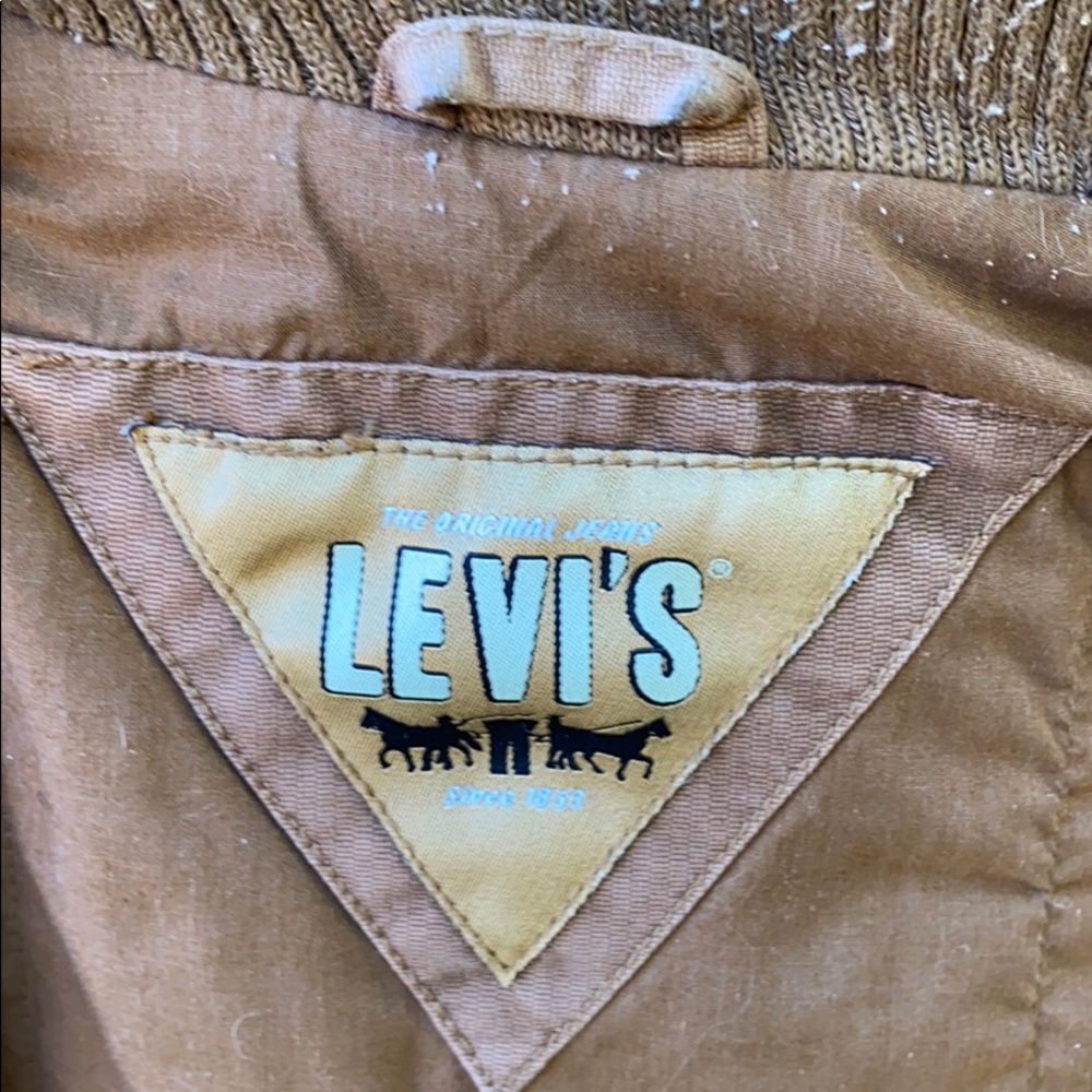 Men’s Vintage Brown Khaki Neutral Tan Levi’s Utility Barn Jacket Coat XXL 2XL 🧥 - Picture 7 of 13
